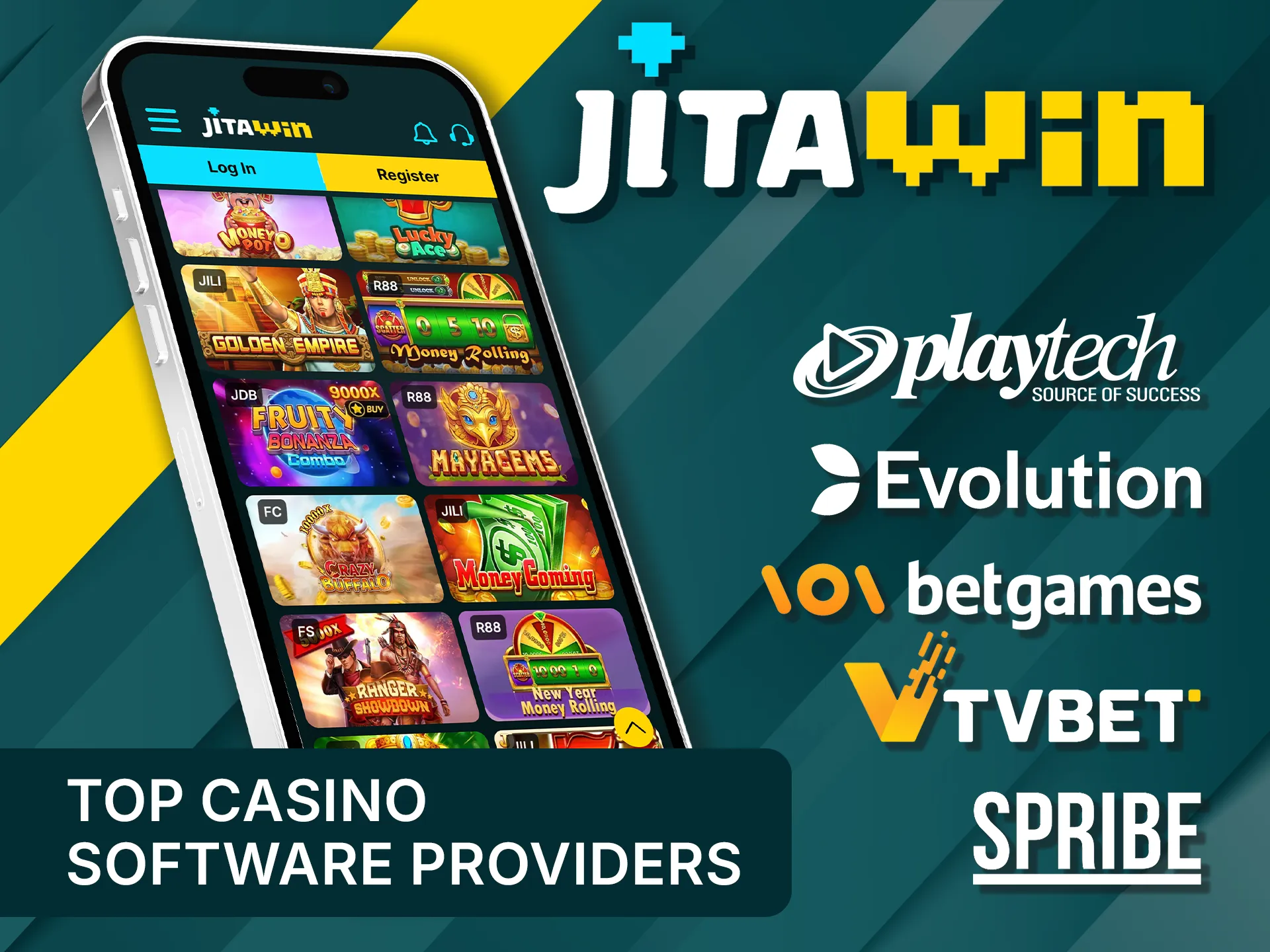 Play games from top providers on JitaWin casino.