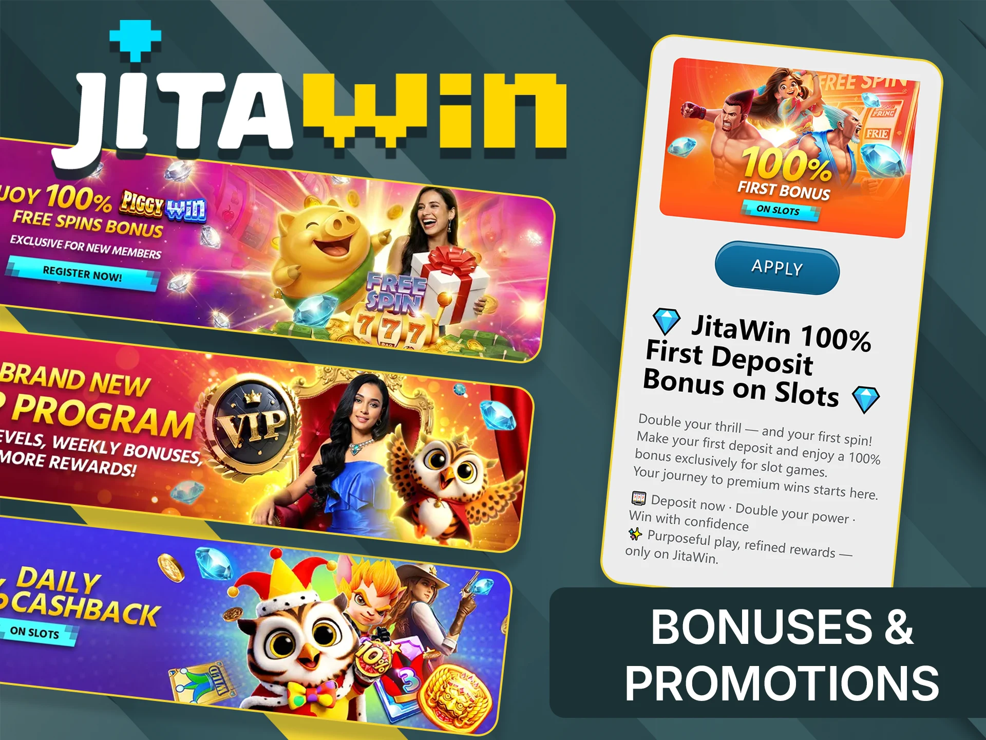 Explore current gambling promotions on the JitaWin website Bangladesh.